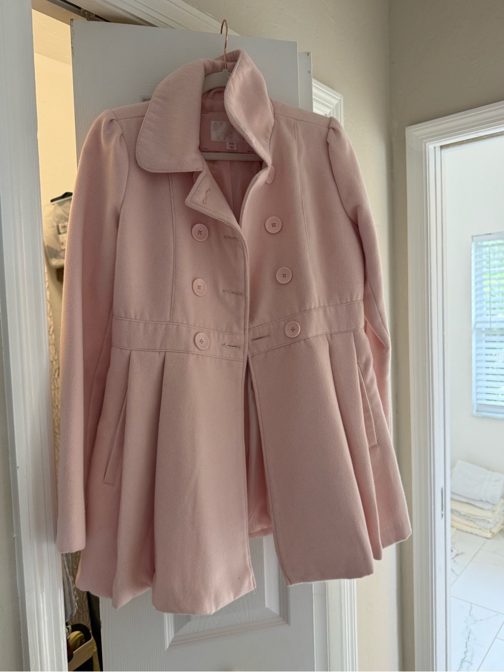 Xhilaration Light Pink Double-Breasted Peacoat